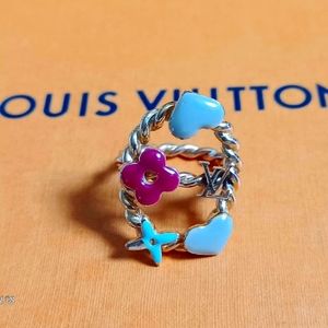 Louis Vuitton Sweet Monogram Ring Metal and Enamel Silver 800502